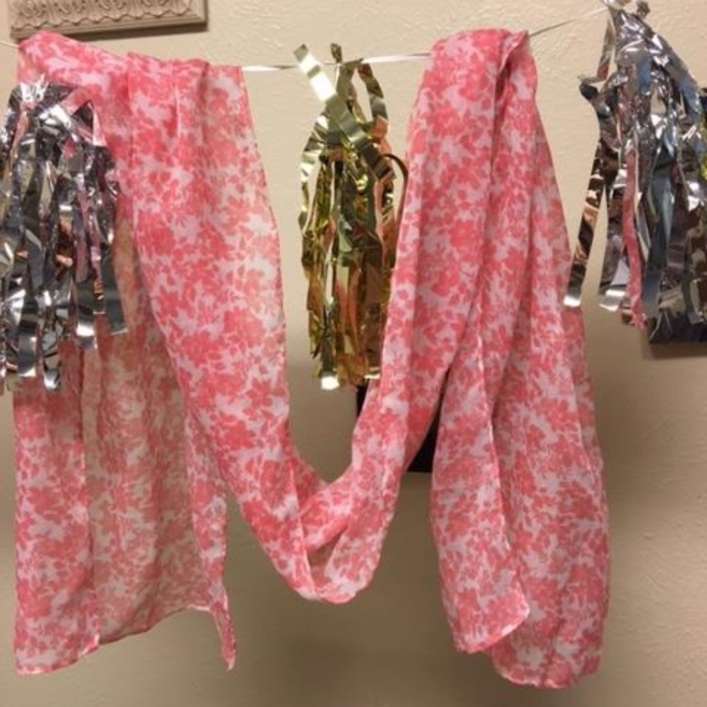 Pink Floral Scarf